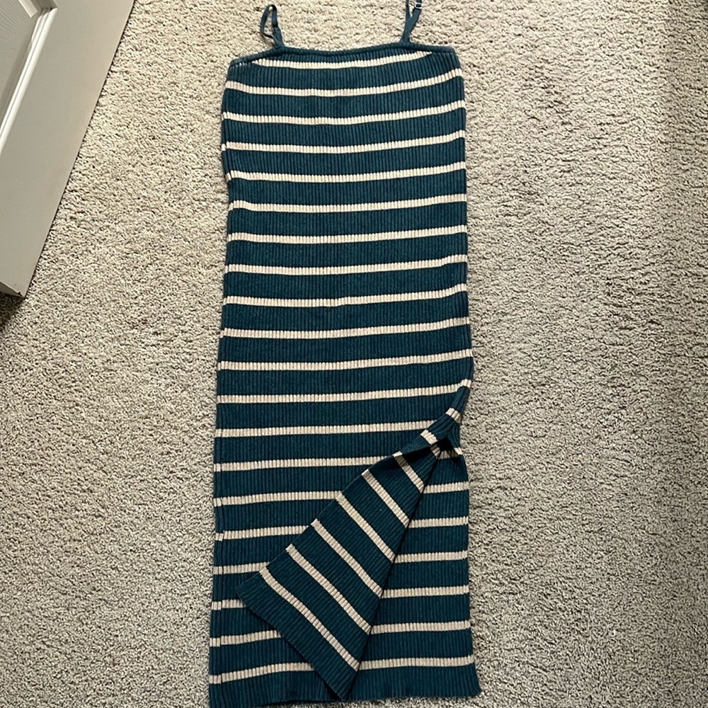 Marble Midi Dress with Slit